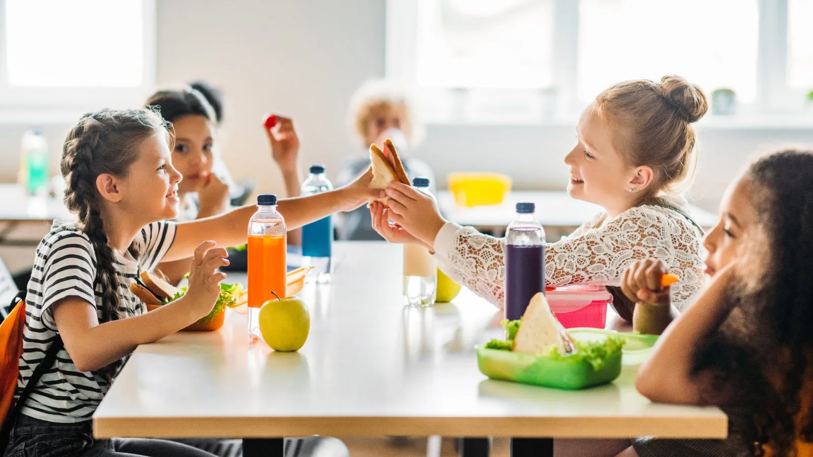 Children Sharing Food